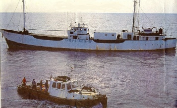 MV Peace shortly before being sunk
