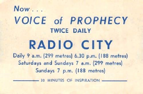 Voice of Prophecy promotion card